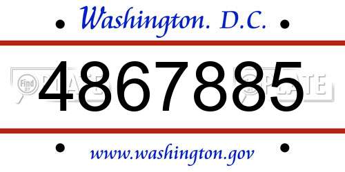 4867885 District Of Columbia License Plate
