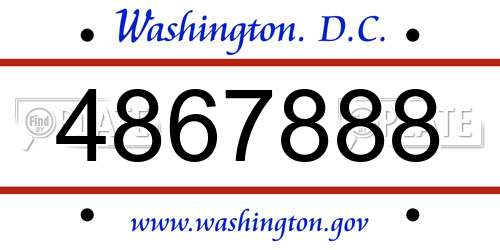 4867888 District Of Columbia License Plate