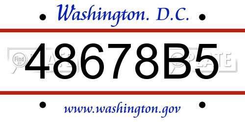 48678B5 District Of Columbia License Plate