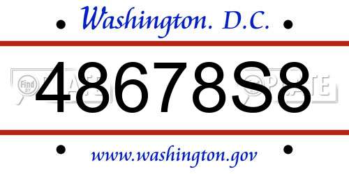 48678S8 District Of Columbia License Plate