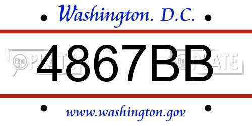 4867BB District Of Columbia License Plate