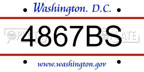 4867BS District Of Columbia License Plate