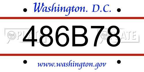 486B78 District Of Columbia License Plate