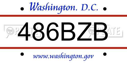 486BZB District Of Columbia License Plate