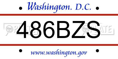 486BZS District Of Columbia License Plate