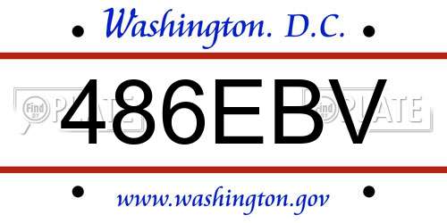 486EBV District Of Columbia License Plate