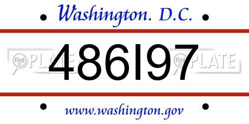 486I97 District Of Columbia License Plate