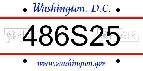 486S25 District Of Columbia License Plate