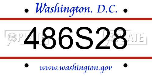 486S28 District Of Columbia License Plate