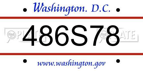 486S78 District Of Columbia License Plate