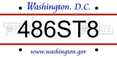 486ST8 District Of Columbia License Plate