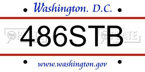 486STB District Of Columbia License Plate