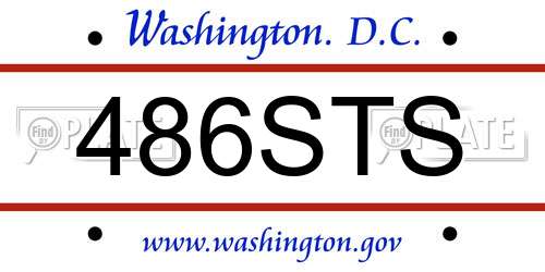 486STS District Of Columbia License Plate
