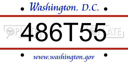 486T55 District Of Columbia License Plate