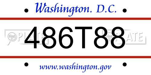 486T88 District Of Columbia License Plate