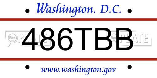 486TBB District Of Columbia License Plate