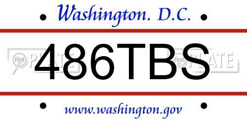 486TBS District Of Columbia License Plate
