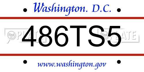 486TS5 District Of Columbia License Plate