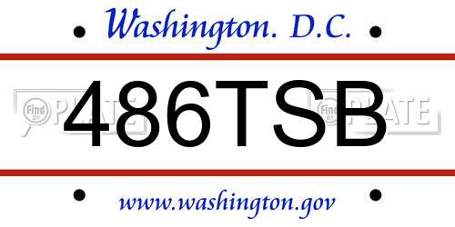 486TSB District Of Columbia License Plate