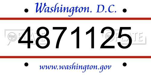4871125 District Of Columbia License Plate