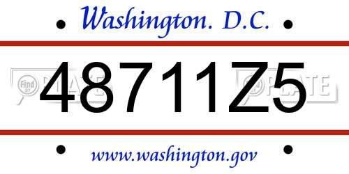 48711Z5 District Of Columbia License Plate