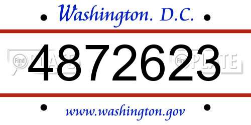 4872623 District Of Columbia License Plate