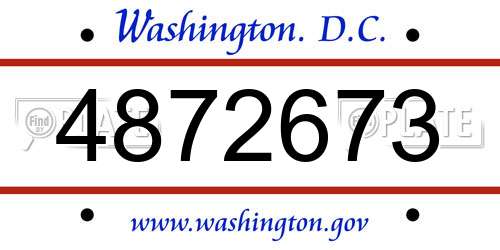 4872673 District Of Columbia License Plate