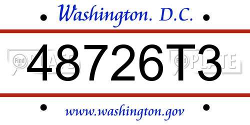 48726T3 District Of Columbia License Plate