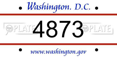 4873 District Of Columbia License Plate