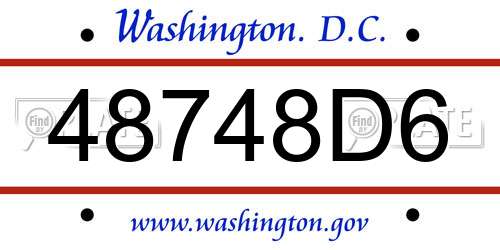 48748D6 District Of Columbia License Plate