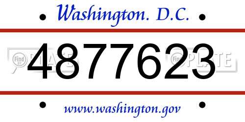 4877623 District Of Columbia License Plate