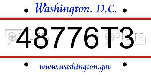 48776T3 District Of Columbia License Plate