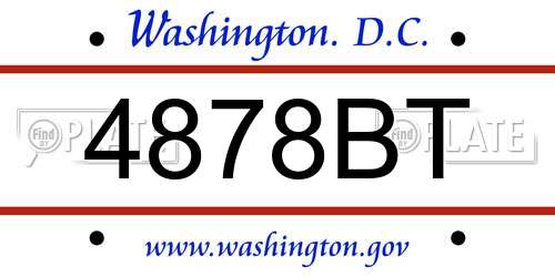 4878BT District Of Columbia License Plate