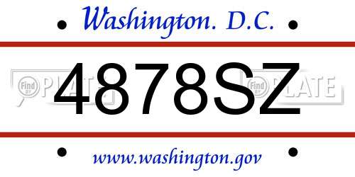 4878SZ District Of Columbia License Plate