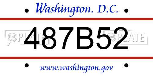 487B52 District Of Columbia License Plate