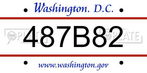 487B82 District Of Columbia License Plate
