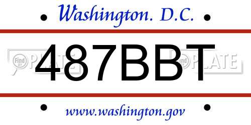 487BBT District Of Columbia License Plate