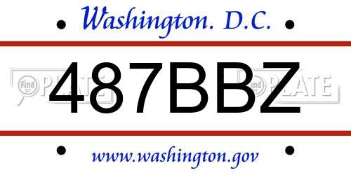 487BBZ District Of Columbia License Plate