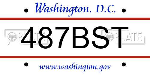 487BST District Of Columbia License Plate