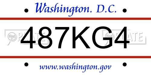 487KG4 District Of Columbia License Plate