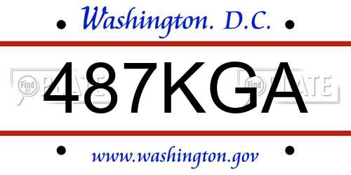 487KGA District Of Columbia License Plate