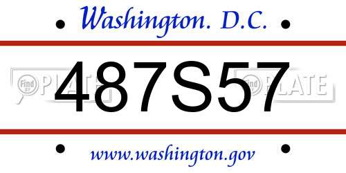 487S57 District Of Columbia License Plate