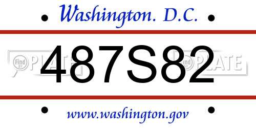 487S82 District Of Columbia License Plate