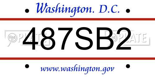 487SB2 District Of Columbia License Plate