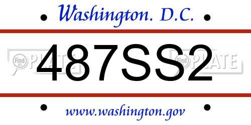 487SS2 District Of Columbia License Plate