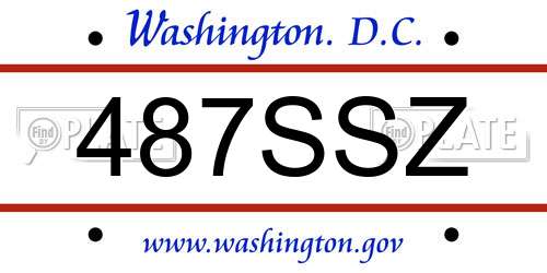 487SSZ District Of Columbia License Plate