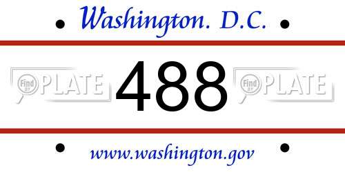 488 District Of Columbia License Plate