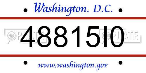 48815I0 District Of Columbia License Plate