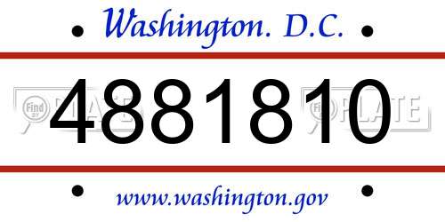 4881810 District Of Columbia License Plate