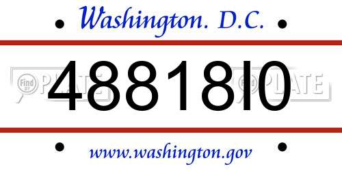48818I0 District Of Columbia License Plate